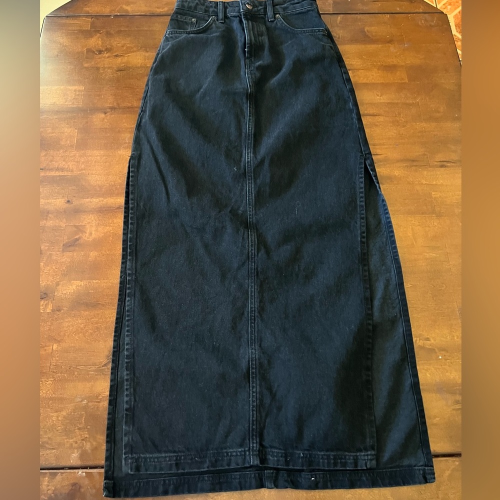 Topshop Denim Maxi Skirt